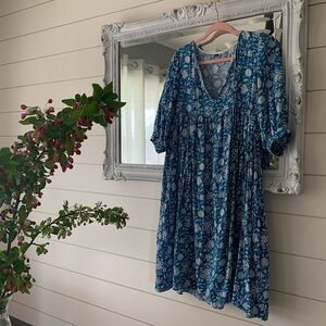 Blue Floral midi dress